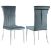 Best Furniture Outlet - Coaster - Beaufort Upholstered Dining Side Chair Steel Grey (Set of 2) - 109452