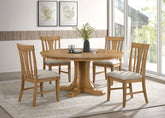 Best Furniture Outlet - Coaster - Hartville 5-piece Round Dining Table Set Natural Light Brown - 109460-S5