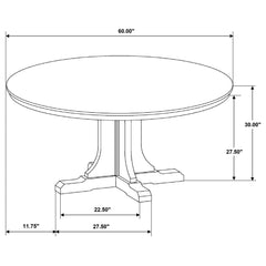 Hartville 5-piece Round Dining Table Set Natural Light Brown