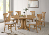 Best Furniture Outlet - Coaster - Hartville 7-piece Round Dining Table Set Natural Light Brown - 109460-S7