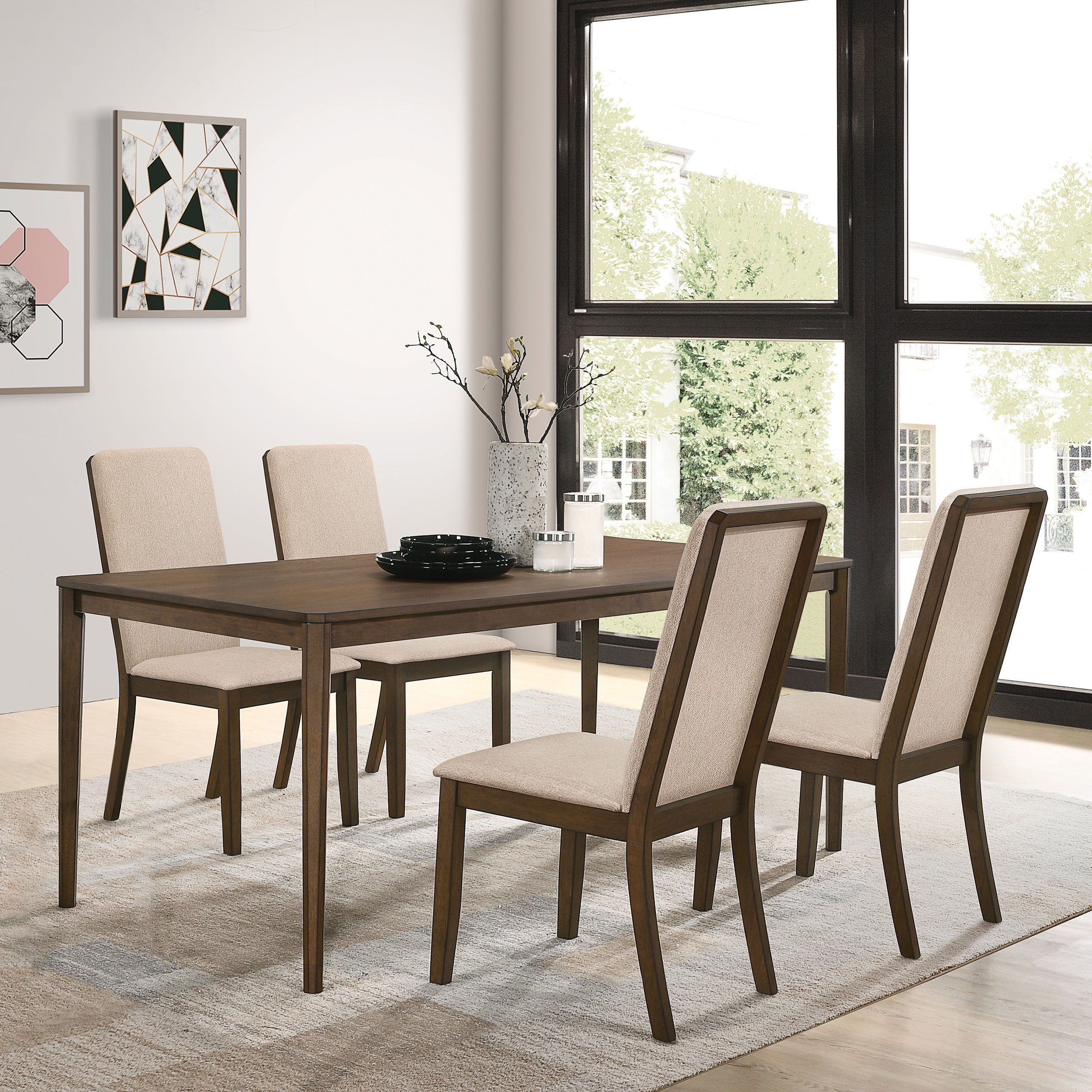 Best Furniture Outlet - Coaster - Wethersfield 5-piece Rectangular Dining Table Set Walnut - 109841-S5