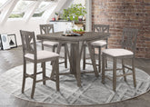 Best Furniture Outlet - Coaster - Athens 5-piece Drop Leaf Counter Height Dining Set Barn Grey - 109858-S5