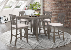 Best Furniture Outlet - Coaster - Athens 5-piece Drop Leaf Counter Height Dining Set Barn Grey - 109858-S5