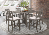 Best Furniture Outlet - Coaster - Athens 7-piece Drop Leaf Counter Height Dining Set Barn Grey - 109858-S7