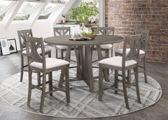 Best Furniture Outlet - Coaster - Athens 7-piece Drop Leaf Counter Height Dining Set Barn Grey - 109858-S7