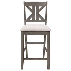 Athens Wood Counter Chair with Cushion Barn Grey (Set of 2)
