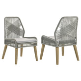 Best Furniture Outlet - Coaster - Nakia Woven Rope Dining Side Chairs Grey (Set of 2) - 110033