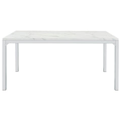 Athena Rectangular 64-inch Faux Marble Dining Table Chrome