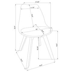 Caballo Polypropylene Dining Side Chair Grey (Set of 2)