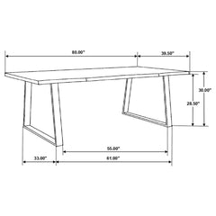 Best Furniture Outlet - Coaster - Ditman 80-inch Live Edge Dining Table Grey Sheesham - 110181