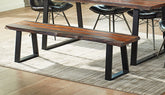 Best Furniture Outlet - Coaster - Ditman Live Edge Wood Dining Bench Grey Sheesham - 110183