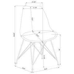Juniper Polypropylene Dining Side Chair Grey (Set of 2)