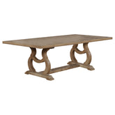 Best Furniture Outlet - Coaster - Brockway 104-inch Extension Leaf Dining Table Barley Brown - 110291