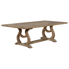 Best Furniture Outlet - Coaster - Brockway 104-inch Extension Leaf Dining Table Barley Brown - 110291