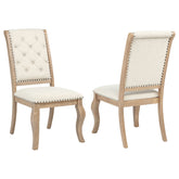 Best Furniture Outlet - Coaster - Brockway Upholstered Dining Chair Barley Brown (Set of 2) - 110292