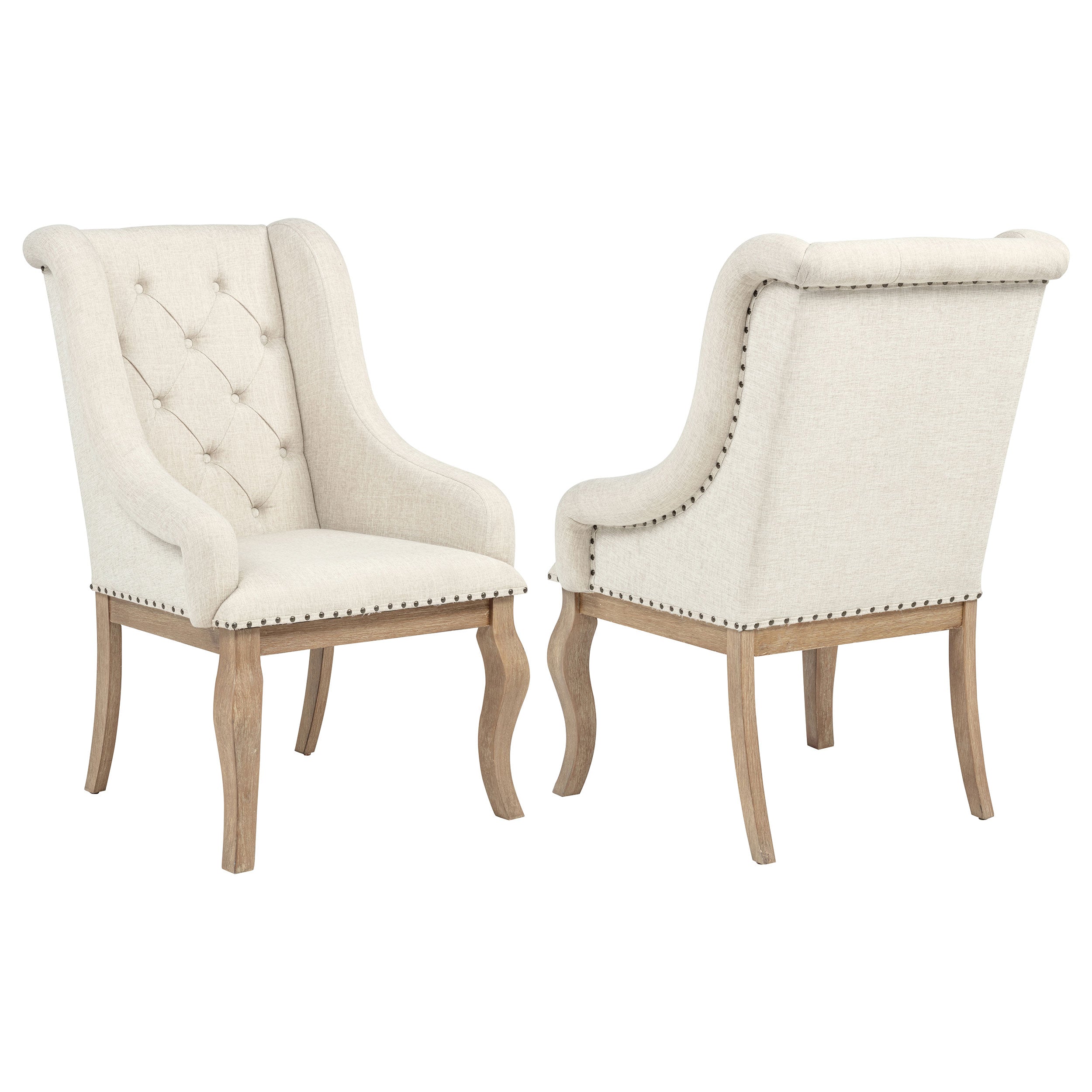 Best Furniture Outlet - Coaster - Brockway Upholstered Arm Chair Barley Brown (Set of 2) - 110293