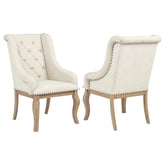 Best Furniture Outlet - Coaster - Brockway Upholstered Arm Chair Barley Brown (Set of 2) - 110293