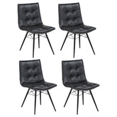 Best Furniture Outlet - Coaster - Aiken Faux Leather Upholstered Dining Side Chair Charcoal Grey (Set of 4) - 110302