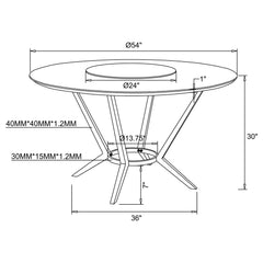 Abby 5-piece Round Dining Table Set White High Gloss