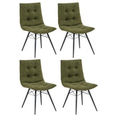 Best Furniture Outlet - Coaster - Aiken Fabric Upholstered Dining Side Chair Saddle Forest Green (Set of 4) - 110332FRT