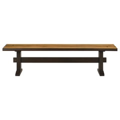 Bexley Wood Dining Bench Natural Honey and Smokey Black