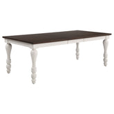 Best Furniture Outlet - Coaster - Madelyn 86-inch Extension Leaf Dining Table Coastal White - 110381