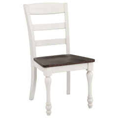 Madelyn Wood Dining Side Chair Coastal White (Set of 2)
