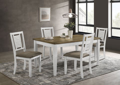 Best Furniture Outlet - Coaster - Appleton 5-piece Rectangular Dining Set Distressed White - 110411-S5