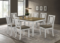 Best Furniture Outlet - Coaster - Appleton 7-piece Rectangular Dining Set Distressed White - 110411-S7