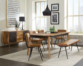 Best Furniture Outlet - Coaster - Partridge 6-piece Dining Set Natural Sheesham and Camel - 110571-S6C
