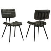 Best Furniture Outlet - Coaster - Misty Leather Upholstered Dining Chair Espresso (Set of 2) - 110652