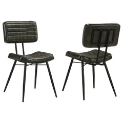 Best Furniture Outlet - Coaster - Misty Leather Upholstered Dining Chair Espresso (Set of 2) - 110652