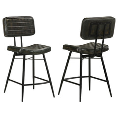Best Furniture Outlet - Coaster - Partridge Leather Counter Chair Antique Espresso (Set of 2) - 110659