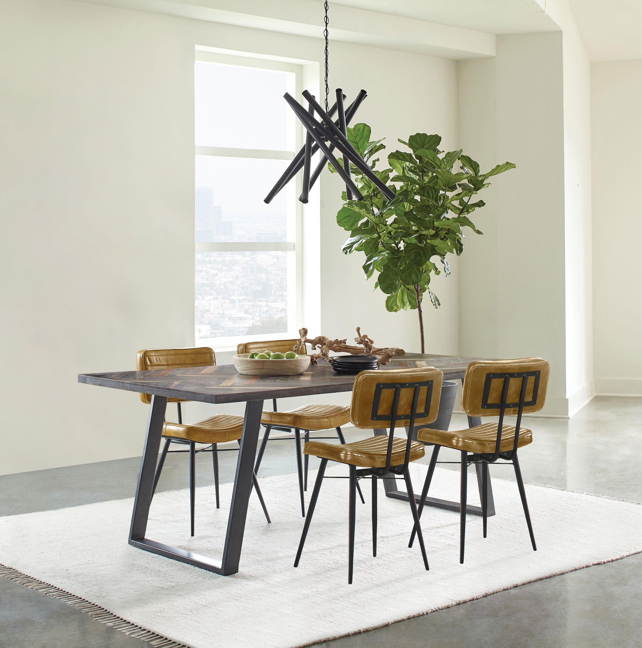 Best Furniture Outlet - Coaster - Misty 5-piece Rectangular Dining Set Sheesham and Camel - 110681-S5C