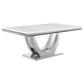 Best Furniture Outlet - Coaster - Kerwin Rectangular 71-inch Stone Top Dining Table White - 111101