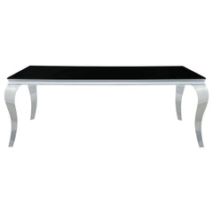 Carone 5-piece 81-inch Rectangular Black Glass Dining Set Black