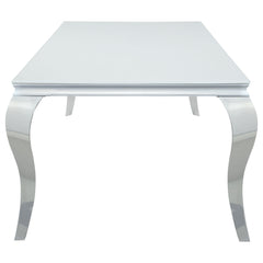 Carone Rectangular 81-inch Glass Top Dining Table White