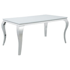 Carone 5-piece 61-inch Rectangular White Glass Dining Set Teal