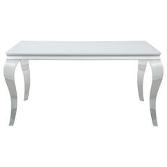 Carone 5-piece 61-inch Rectangular White Glass Dining Set Teal