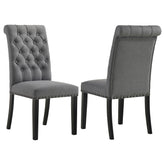 Best Furniture Outlet - Coaster - Alana Fabric Upholstered Dining Side Chair Grey (Set of 2) - 115162