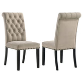 Best Furniture Outlet - Coaster - Alana Velvet Upholstered Dining Side Chair Sand (Set of 2) - 115182