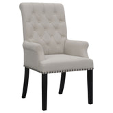 Best Furniture Outlet - Coaster - Alana Velvet Upholstered Dining Arm Chair Sand - 115183