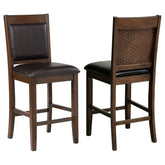 Best Furniture Outlet - Coaster - Dewey Upholstered Counter Chair Walnut (Set of 2) - 115209