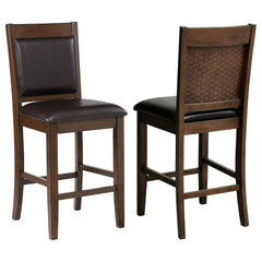 Best Furniture Outlet - Coaster - Dewey Upholstered Counter Chair Walnut (Set of 2) - 115209