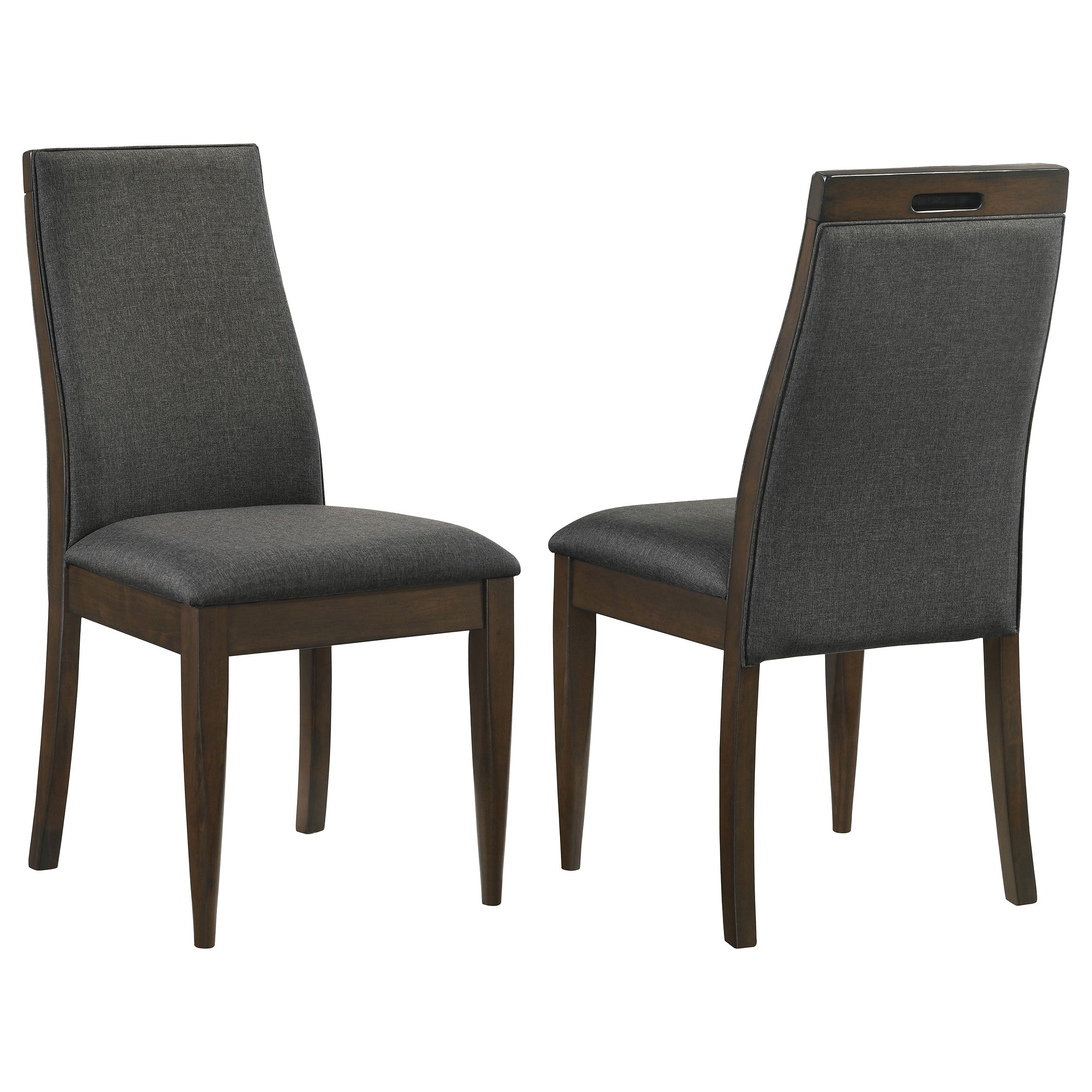 Best Furniture Outlet - Coaster - Wes Upholstered Dining Side Chair Dark Walnut (Set of 2) - 115272