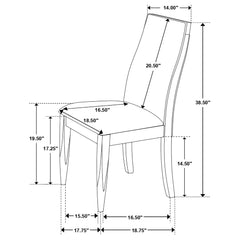 Wes Upholstered Dining Side Chair Dark Walnut (Set of 2)