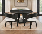 Best Furniture Outlet - Coaster - Leandro 5-piece Round Dining Table Set Burnished Black - 115390-S5A