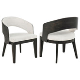 Best Furniture Outlet - Coaster - Leandro Upholstered Dining Arm Chair Cream (Set of 2) - 115393