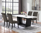 Best Furniture Outlet - Coaster - Sherry 5-piece Rectangular Marble Top Dining Table Set Brown - 115511-S5BV