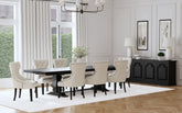 Best Furniture Outlet - Coaster - Florence 9-piece 126-inch Extension Dining Table Set Distressed Black - 115531-S9B